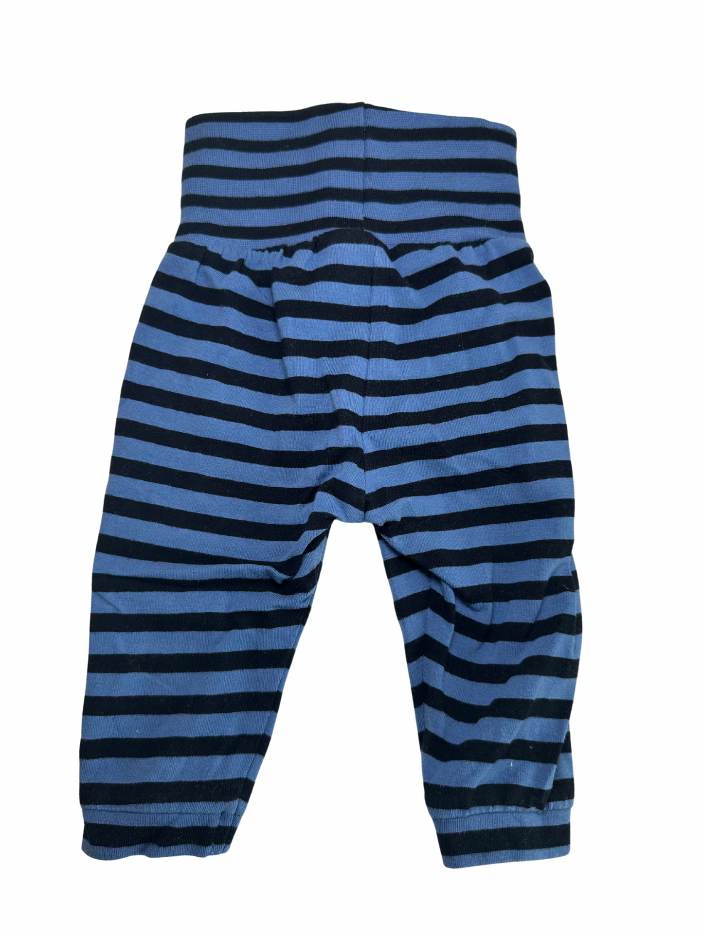 Blå/sort stribet leggings