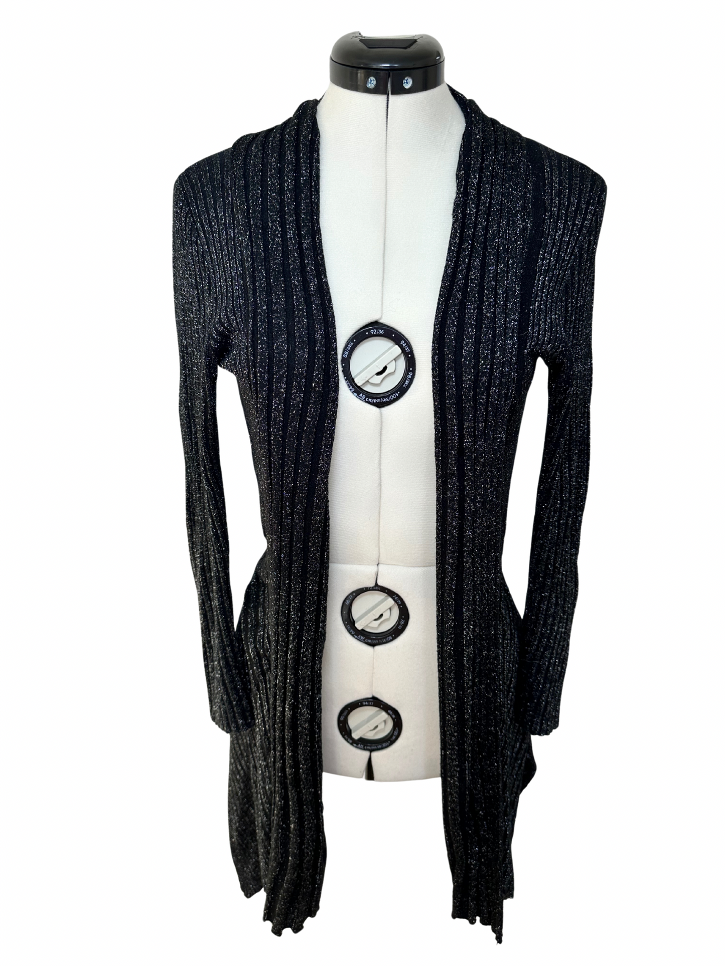 Sort cardigan med glimmer