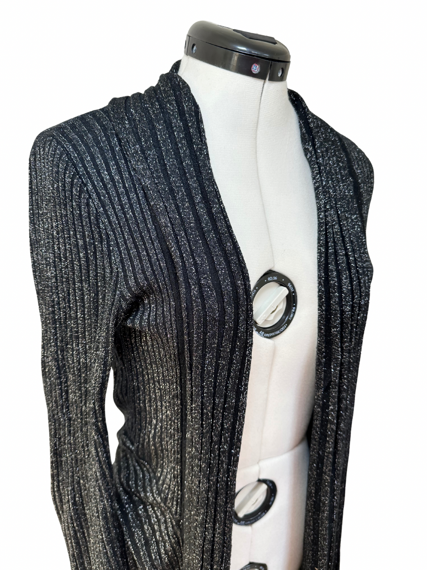 Sort cardigan med glimmer