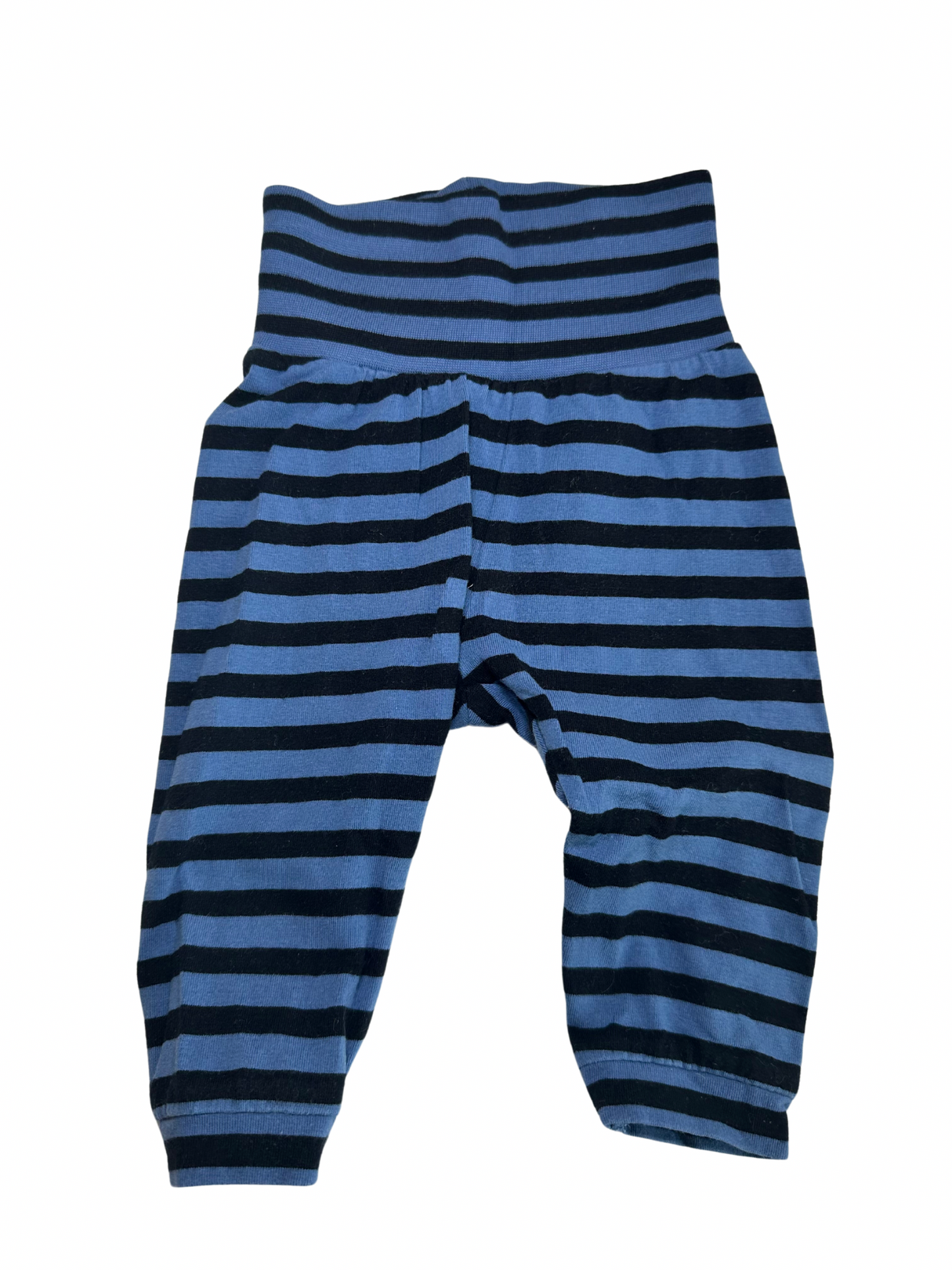 Blå/sort stribet leggings
