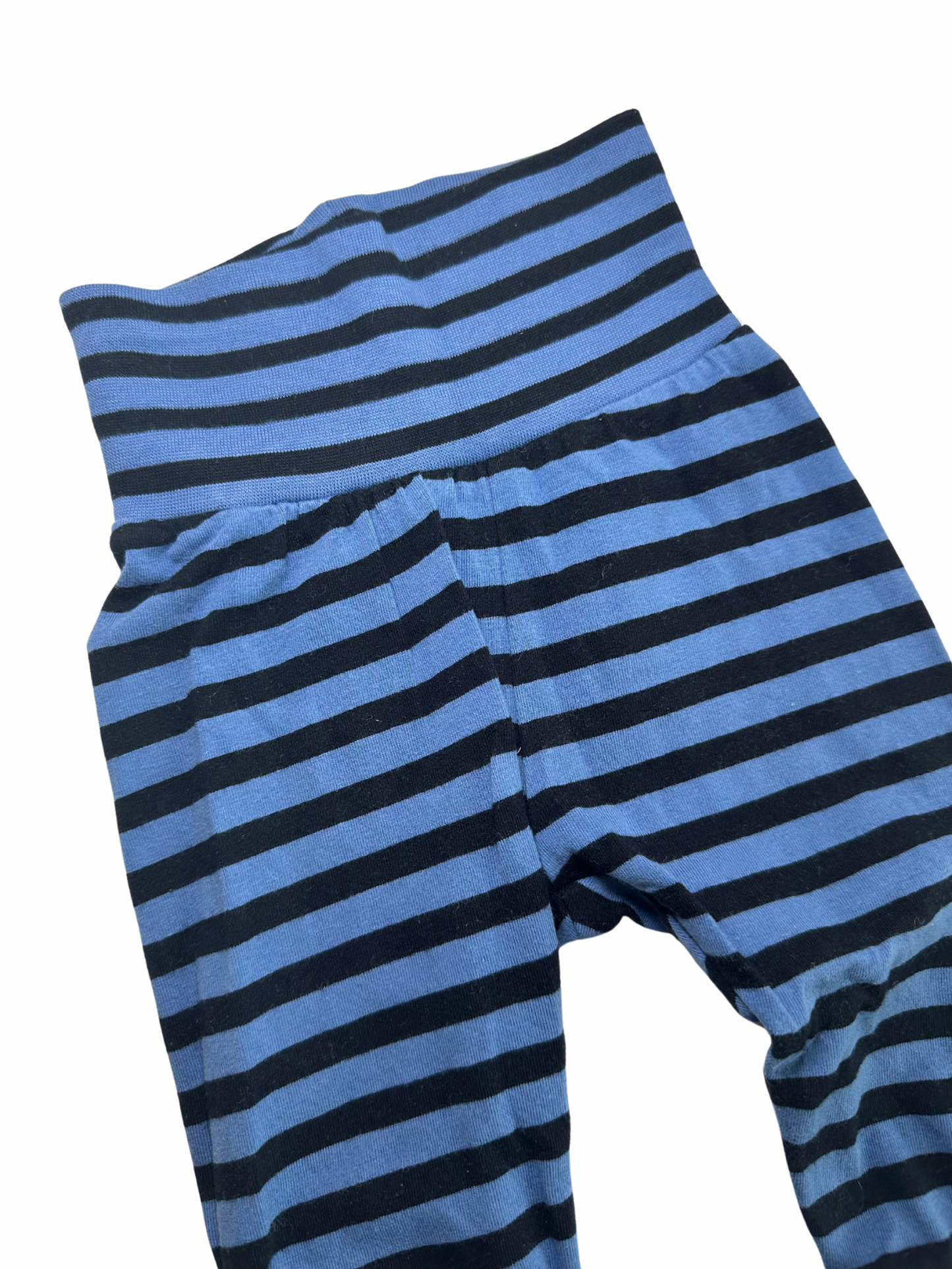 Blå/sort stribet leggings